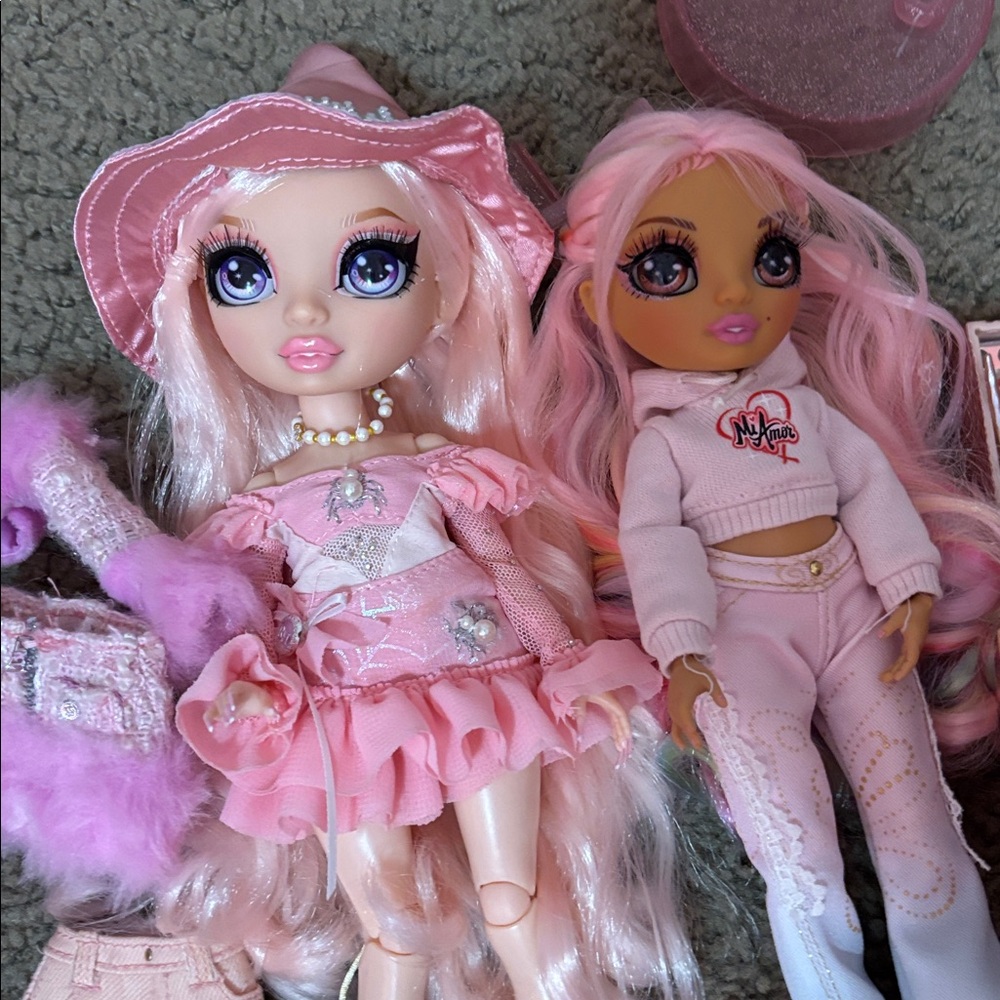 rainbow high costume ball bella parker & kia heart doll lot - Picture 2 of 3